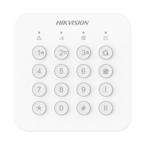 TECLADO PARA ALARMA INALAMBRICO HIKVISION AX HOME DS-PK201B-WB(O-STD) CORRIENTE MAXIMA 190 MA ALCANCE DE HASTA 1000M 302402336
